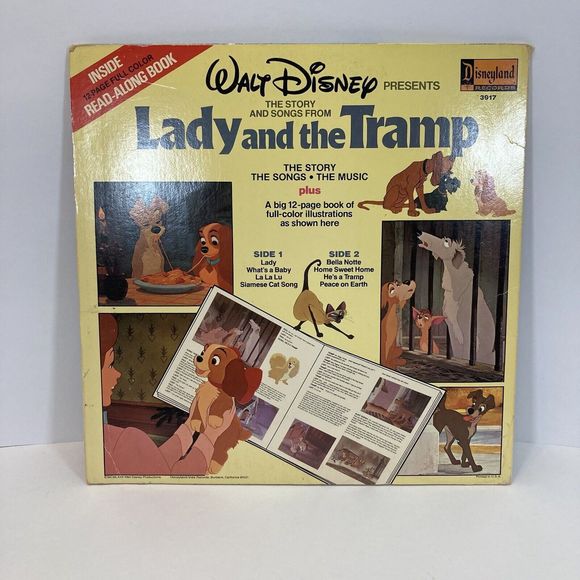 Walt Disney LADY AND THE TRAMP SOUNDTRACK Story LP DISNEYLAND 3917 - Picture 3 of 5